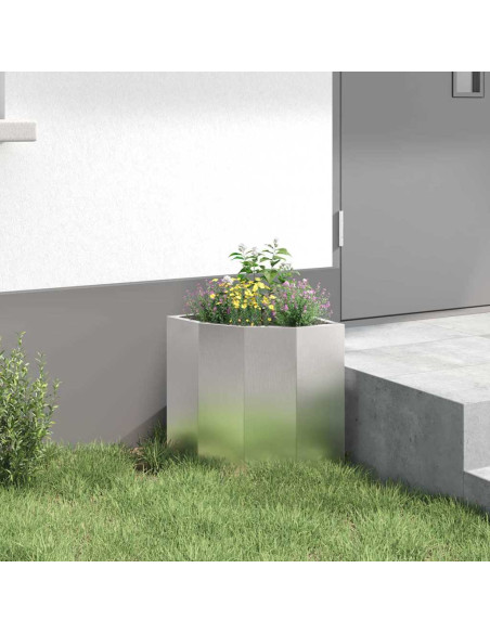 Vaso d'angolo Argento 30 x 30 x 35 cm Acciaio inossidabile