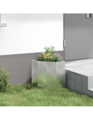 Vaso d'angolo Argento 30 x 30 x 35 cm Acciaio zincato