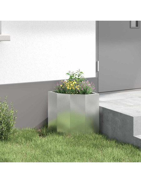 Vaso d'angolo Argento 30 x 30 x 35 cm Acciaio zincato