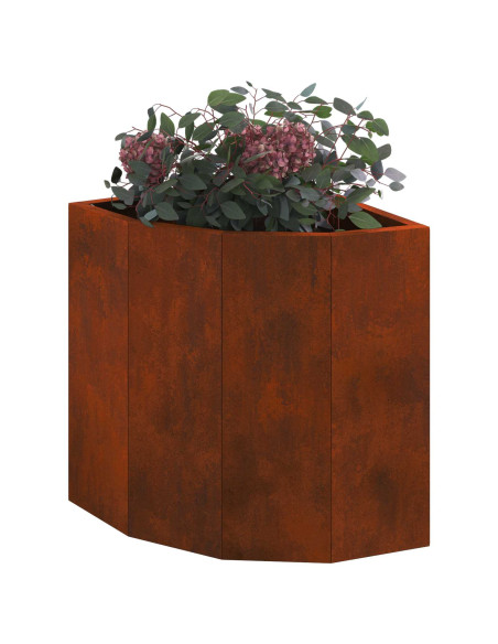 Vaso d'angolo Ruggine 30 x 30 x 35 cm acciaio corten