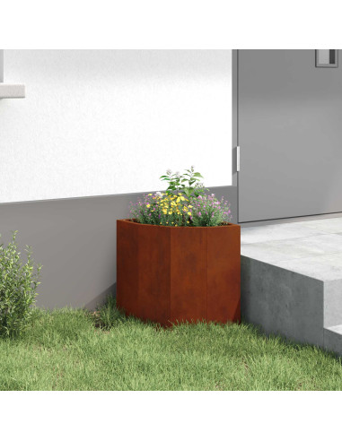 Vaso d'angolo Ruggine 30 x 30 x 35 cm acciaio corten