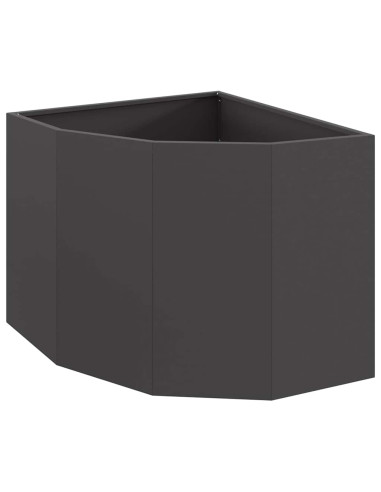 Vaso d'angolo Nero 60 x 60 x 50 cm Acciaio