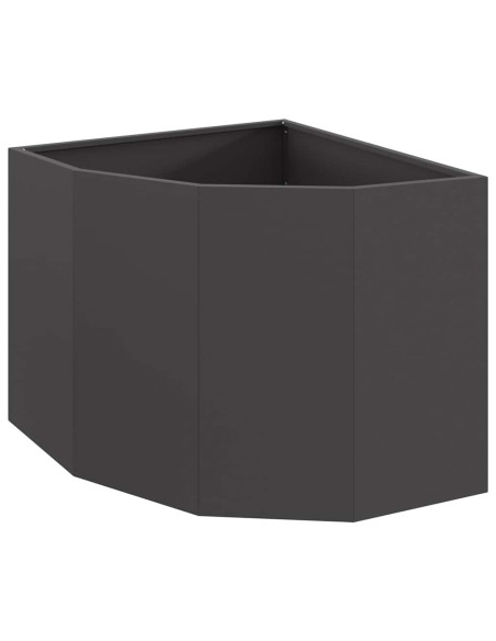 Vaso d'angolo Nero 60 x 60 x 50 cm Acciaio