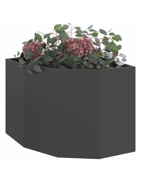 Vaso d'angolo Nero 60 x 60 x 50 cm Acciaio