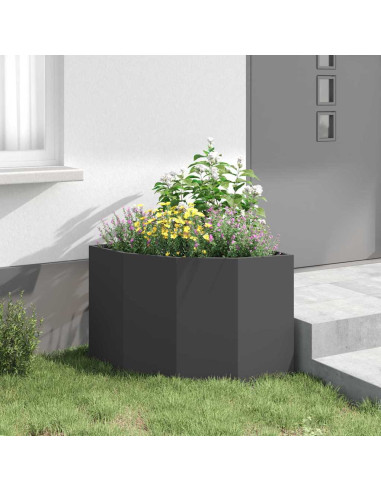 Vaso d'angolo Nero 60 x 60 x 50 cm Acciaio