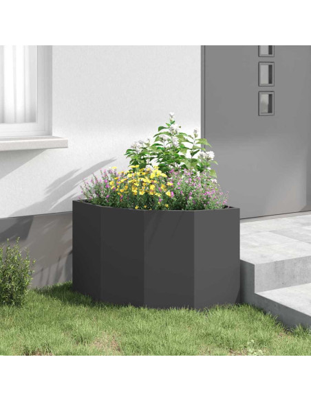 Vaso d'angolo Nero 60 x 60 x 50 cm Acciaio