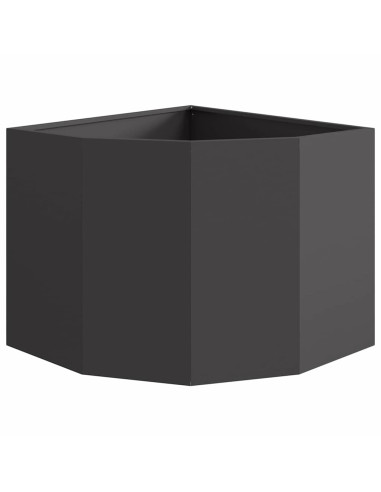Vaso d'angolo Nero 60 x 60 x 50 cm Acciaio