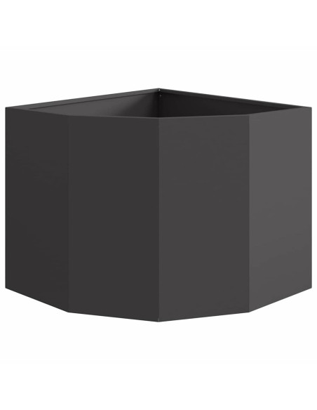 Vaso d'angolo Nero 60 x 60 x 50 cm Acciaio