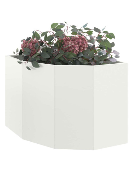 Vaso d'angolo Bianco 60 x 60 x 50 cm Acciaio