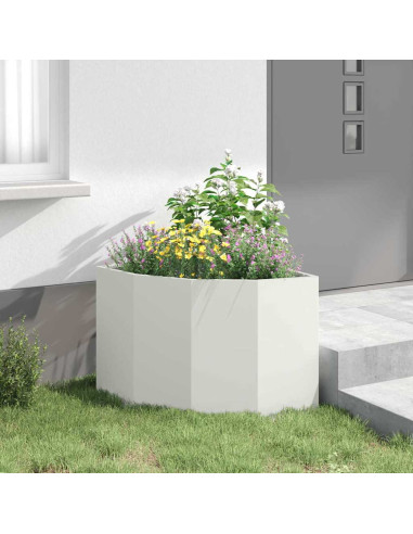 Vaso d'angolo Bianco 60 x 60 x 50 cm Acciaio