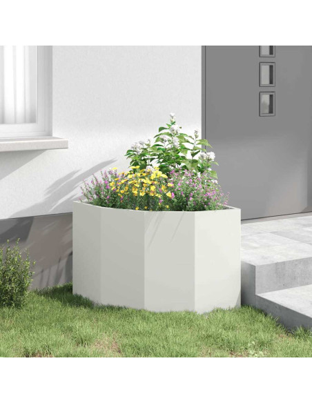 Vaso d'angolo Bianco 60 x 60 x 50 cm Acciaio