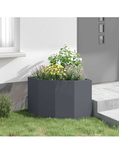 Vaso d'angolo Antracite 60 x 60 x 50 cm Acciaio