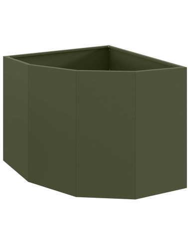 Vaso d'angolo Oliver verde 60 x 60 x 50 cm Acciaio