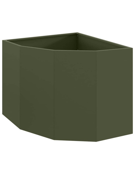 Vaso d'angolo Oliver verde 60 x 60 x 50 cm Acciaio