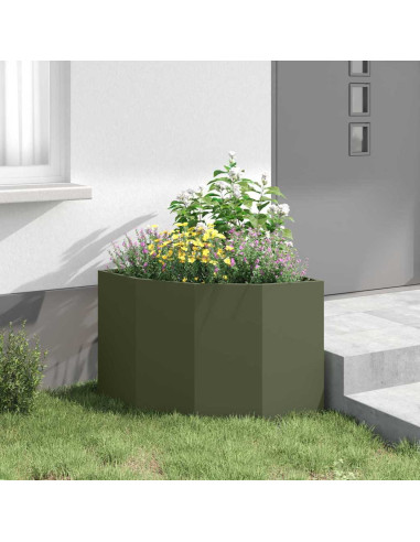 Vaso d'angolo Oliver verde 60 x 60 x 50 cm Acciaio