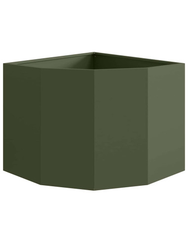 Vaso d'angolo Oliver verde 60 x 60 x 50 cm Acciaio