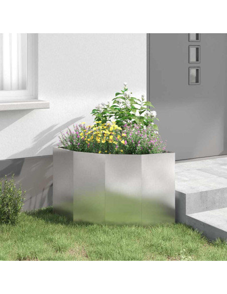 Vaso d'angolo Argento 60 x 60 x 50 cm Acciaio inossidabile