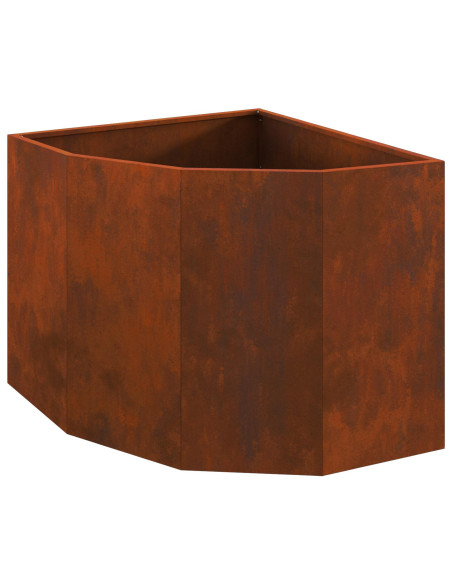 Vaso d'angolo Ruggine 60 x 60 x 50 cm acciaio corten