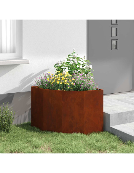Vaso d'angolo Ruggine 60 x 60 x 50 cm acciaio corten