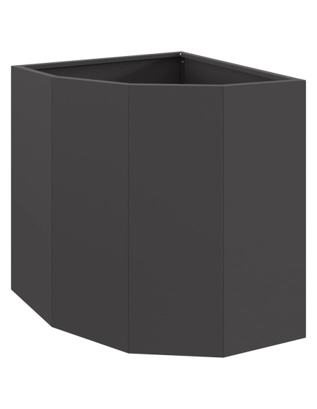 Vaso d'angolo Nero 45 x 45 x 50 cm Acciaio