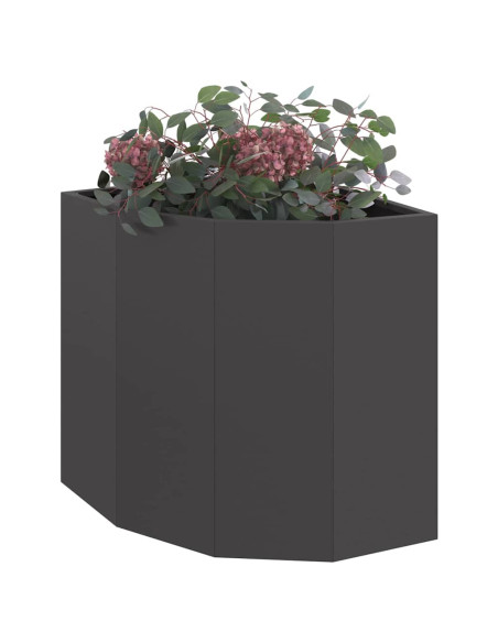 Vaso d'angolo Nero 45 x 45 x 50 cm Acciaio