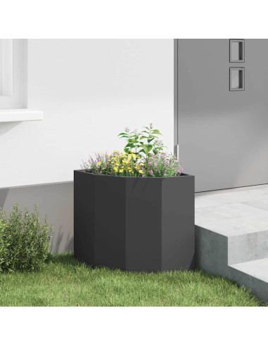 Vaso d'angolo Nero 45 x 45 x 50 cm Acciaio