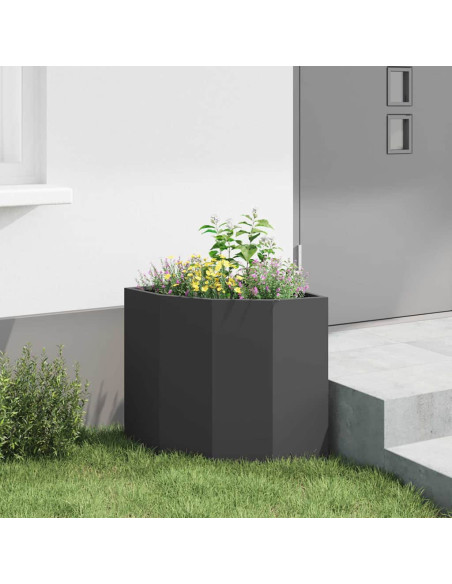 Vaso d'angolo Nero 45 x 45 x 50 cm Acciaio