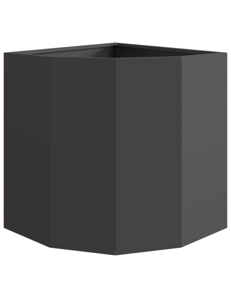 Vaso d'angolo Nero 45 x 45 x 50 cm Acciaio
