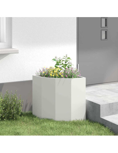 Vaso d'angolo Bianco 45 x 45 x 50 cm Acciaio