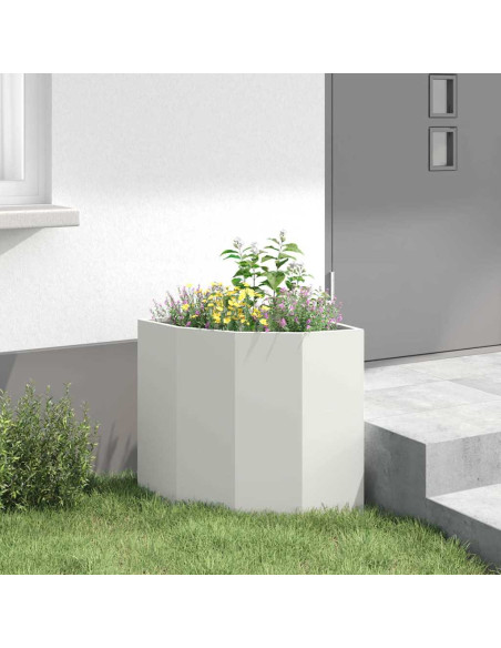 Vaso d'angolo Bianco 45 x 45 x 50 cm Acciaio