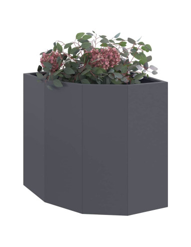 Vaso d'angolo Antracite 45 x 45 x 50 cm Acciaio