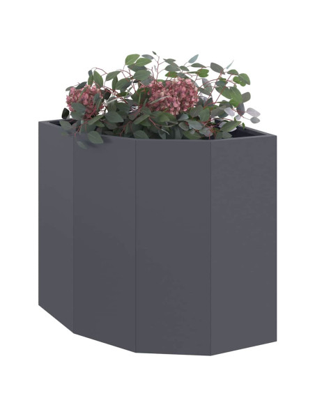 Vaso d'angolo Antracite 45 x 45 x 50 cm Acciaio