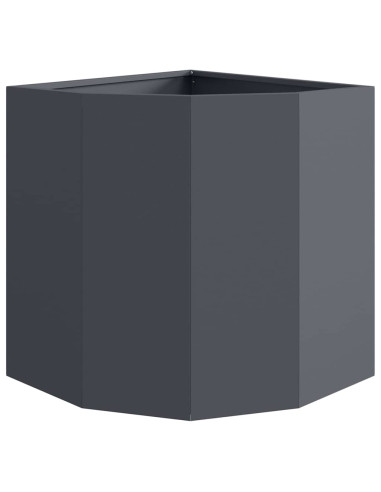 Vaso d'angolo Antracite 45 x 45 x 50 cm Acciaio