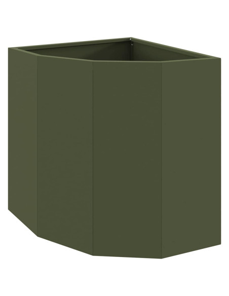 Vaso d'angolo Oliver verde 45 x 45 x 50 cm Acciaio
