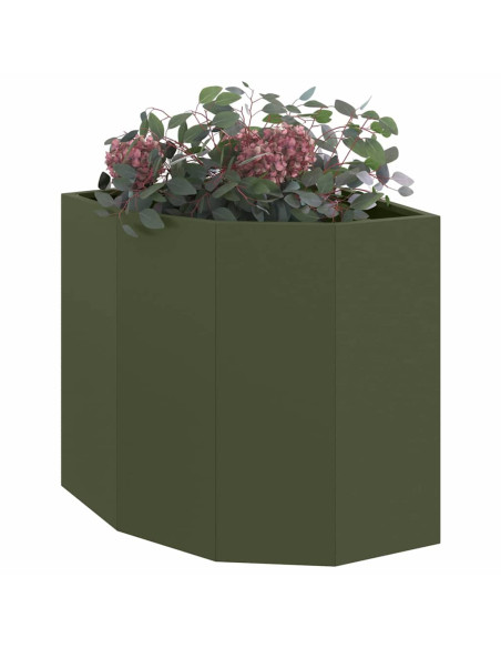 Vaso d'angolo Oliver verde 45 x 45 x 50 cm Acciaio