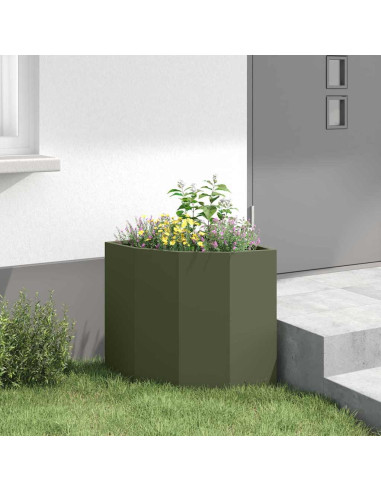 Vaso d'angolo Oliver verde 45 x 45 x 50 cm Acciaio