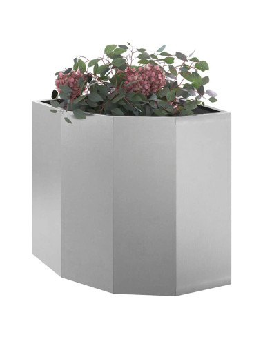 Vaso d'angolo Argento 45 x 45 x 50 cm Acciaio inossidabile