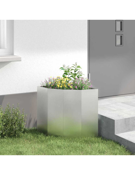 Vaso d'angolo Argento 45 x 45 x 50 cm Acciaio inossidabile