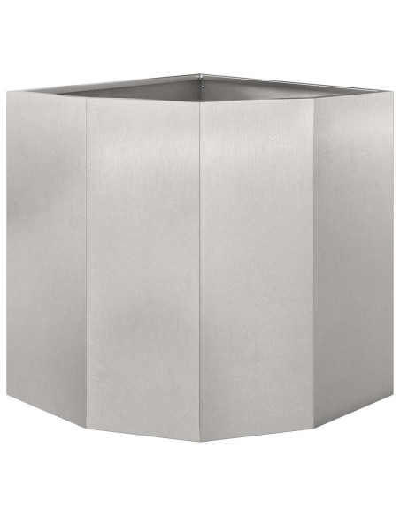 Vaso d'angolo Argento 45 x 45 x 50 cm Acciaio inossidabile