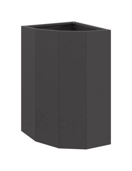 Vaso d'angolo Nero 30 x 30 x 50 cm Acciaio
