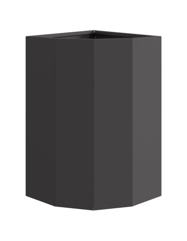 Vaso d'angolo Nero 30 x 30 x 50 cm Acciaio
