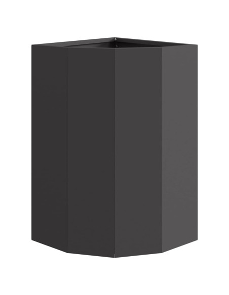 Vaso d'angolo Nero 30 x 30 x 50 cm Acciaio