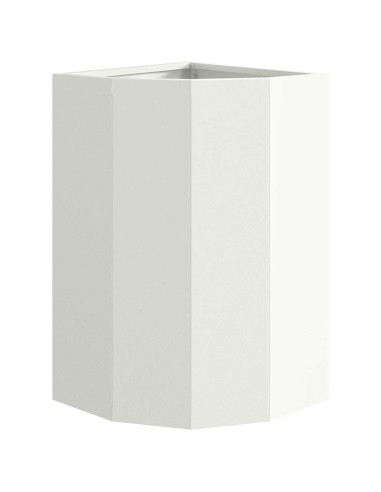 Vaso d'angolo Bianco 30 x 30 x 50 cm Acciaio