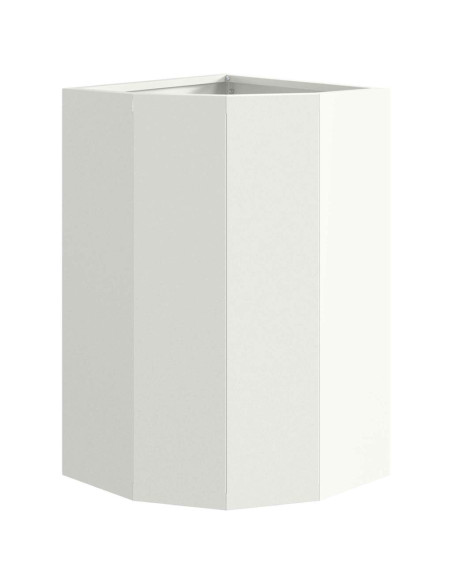 Vaso d'angolo Bianco 30 x 30 x 50 cm Acciaio