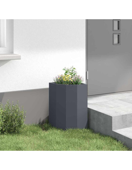 Vaso d'angolo Antracite 30 x 30 x 50 cm Acciaio