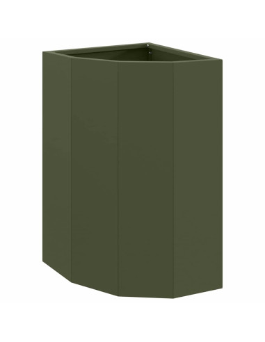 Vaso d'angolo Oliver verde 30 x 30 x 50 cm Acciaio