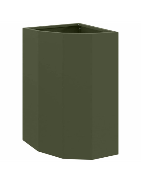 Vaso d'angolo Oliver verde 30 x 30 x 50 cm Acciaio