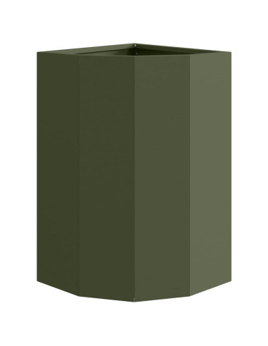 Vaso d'angolo Oliver verde 30 x 30 x 50 cm Acciaio
