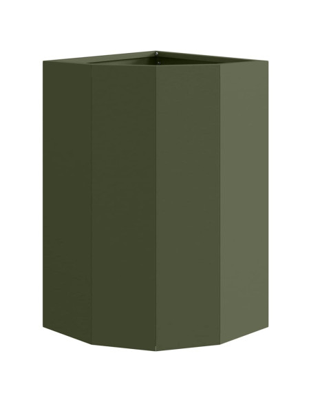 Vaso d'angolo Oliver verde 30 x 30 x 50 cm Acciaio
