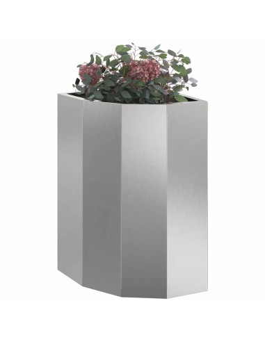 Vaso d'angolo Argento 30 x 30 x 50 cm Acciaio inossidabile